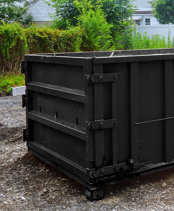 black waste disposal bin